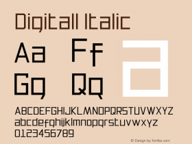 Digitall Italic Version 1.000 Font Sample