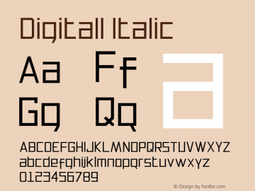 Digitall Italic Version 1.000图片样张