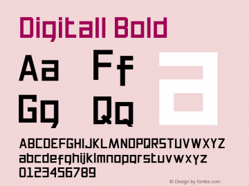 Digitall Bold Version 1.000 Font Sample