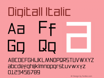 Digitall Italic Version 1.000 Font Sample