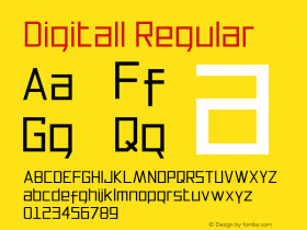 Digitall Regular Version 1.000 Font Sample