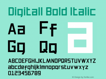 Digitall Bold Italic Version 1.000图片样张