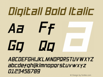 Digitall Bold Italic 1.000图片样张