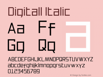 Digitall Italic Version 1.000图片样张