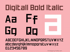 Digitall Bold Italic Version 1.000 Font Sample