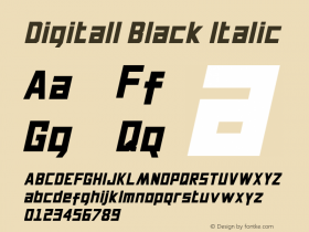 Digitall Black Italic 1.000 Font Sample
