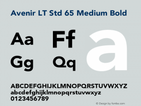 Avenir LT Std 65 Medium Bold OTF 1.029;PS 001.001;Core 1.0.33;makeotf.lib1.4.1585图片样张