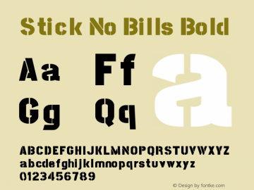 Stick No Bills Bold Version 1.0.1 Font Sample