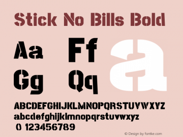 Stick No Bills Bold Version 1.0.1 Font Sample