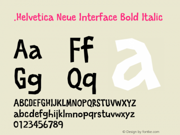 .Helvetica Neue Interface Bold Italic 10.0d35e1图片样张