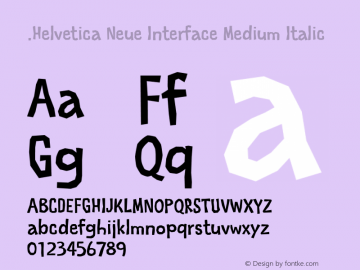 .Helvetica Neue Interface Medium Italic 10.0d35e1图片样张