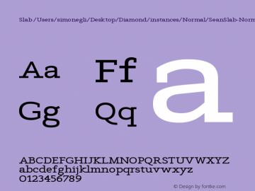 Slab /Users/simonegli/Desktop/Diamond/instances/Normal/SeanSlab-NormalBold.ufo Version Version Beta 1.0图片样张