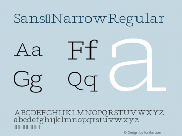 Sans NarrowRegular Version Version 1.0 Font Sample