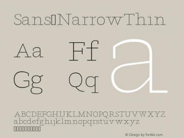 Sans NarrowThin Version Version 1.0 Font Sample