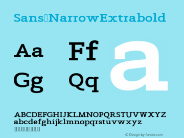 Sans NarrowExtrabold Version Version 1.0 Font Sample