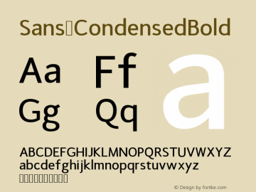 Sans CondensedBold Version Version 1.0 Font Sample