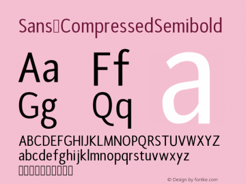 Sans CompressedSemibold Version Version 1.0 Font Sample
