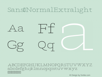 Sans NormalExtralight Version Version 1.0 Font Sample