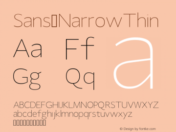 Sans NarrowThin Version Version 1.0 Font Sample
