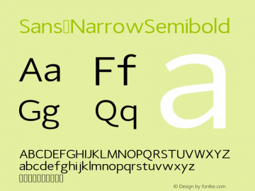 Sans NarrowSemibold Version Version 1.0 Font Sample