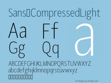 Sans CompressedLight Version Version 1.0 Font Sample