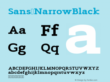 Sans NarrowBlack Version Version 1.0 Font Sample