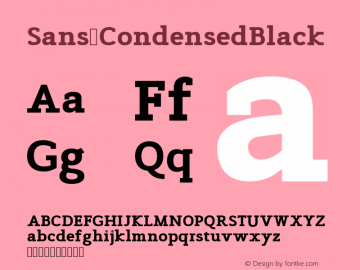 Sans CondensedBlack Version Version 1.0 Font Sample
