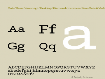 Slab /Users/simonegli/Desktop/Diamond/instances/SeanSlab-WideBold.ufo Version Version Beta 1.0图片样张