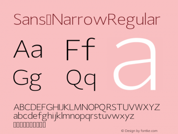 Sans NarrowRegular Version Version 1.0 Font Sample