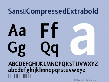 Sans CompressedExtrabold Version Version 1.0 Font Sample