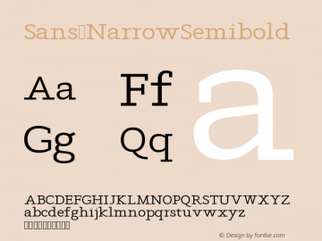 Sans NarrowSemibold Version Version 1.0 Font Sample