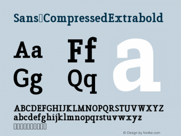 Sans CompressedExtrabold Version Version 1.0 Font Sample