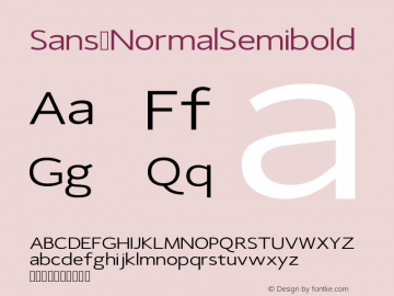 Sans NormalSemibold Version Version 1.0 Font Sample