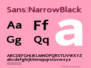 Sans NarrowBlack Version Version 1.0 Font Sample