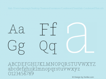 Slab /Users/simonegli/Desktop/Diamond/instances/Condensed/SeanSlab-CondensedThin.ufo Version Version Beta 1.0图片样张