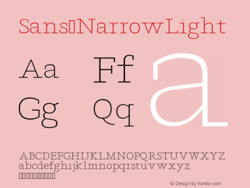 Sans NarrowLight Version Version 1.0 Font Sample