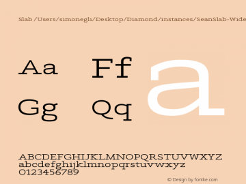 Slab /Users/simonegli/Desktop/Diamond/instances/SeanSlab-WideSemibold.ufo Version Version Beta 1.0图片样张