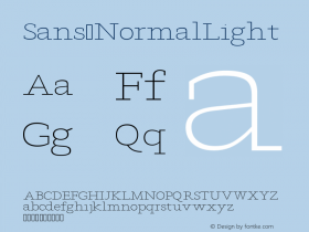 Sans NormalLight Version Version 1.0 Font Sample