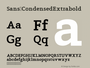 Sans CondensedExtrabold Version Version 1.0 Font Sample