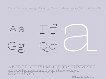 Slab /Users/simonegli/Desktop/Diamond/instances/Normal/SeanSlab-NormalThin.ufo Version Version Beta 1.0 Font Sample