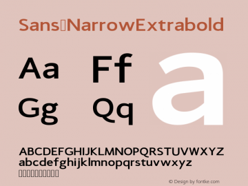 Sans NarrowExtrabold Version Version 1.0 Font Sample