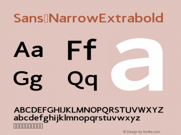 Sans NarrowExtrabold Version Version 1.0图片样张