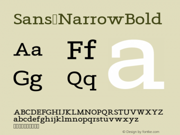Sans NarrowBold Version Version 1.0 Font Sample