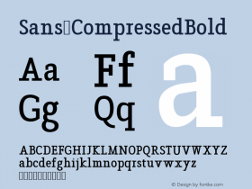 Sans CompressedBold Version Version 1.0 Font Sample