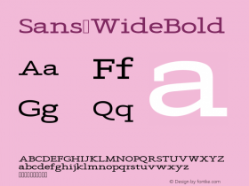 Sans WideBold Version Version 1.0 Font Sample