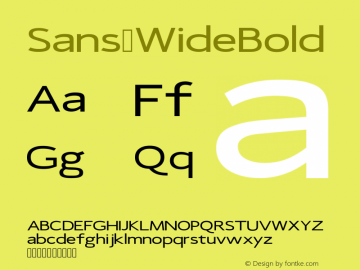 Sans WideBold Version Version 1.0 Font Sample