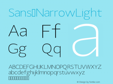 Sans NarrowLight Version Version 1.0 Font Sample