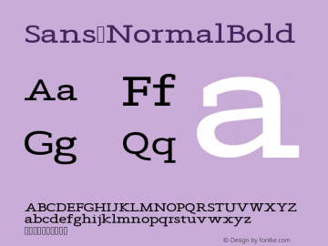 Sans NormalBold Version Version 1.0 Font Sample