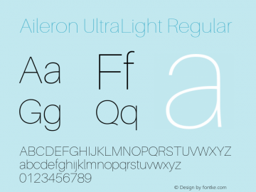 Aileron UltraLight Regular Version 1.000;PS 001.000;hotconv 1.0.70;makeotf.lib2.5.58329 Font Sample