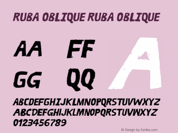 RUBA OBLIQUE RUBA OBLIQUE Version 1.000;PS 001.001;hotconv 1.0.56图片样张